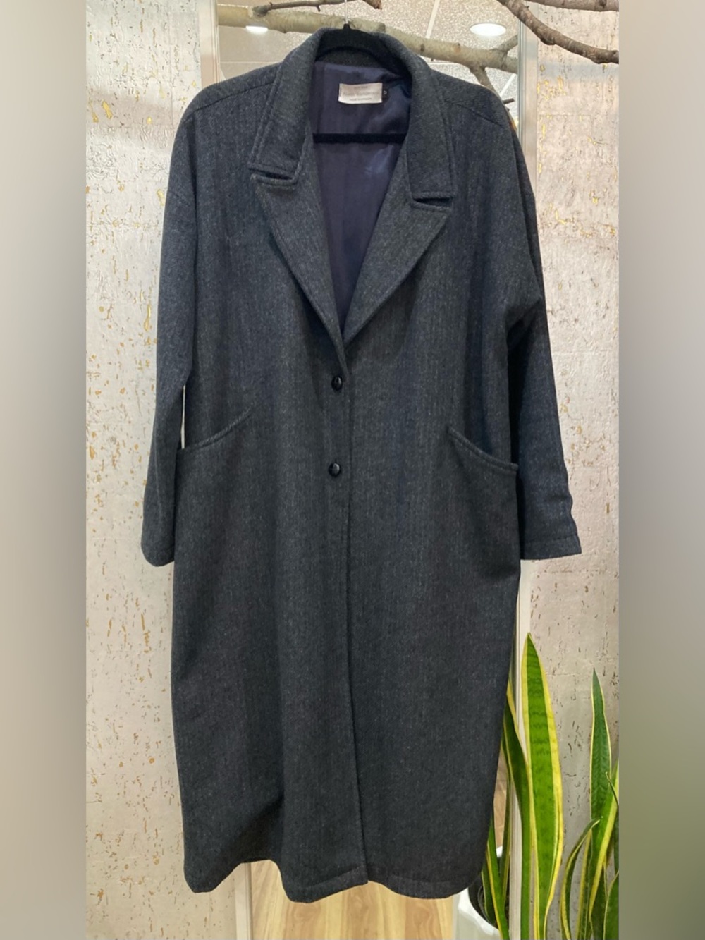 Allison Wonderland MADE IN CANADA Wool-Blend Long Overcoat - Charcoal